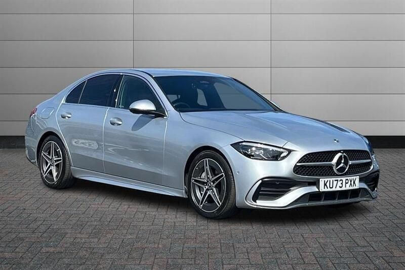 High tech silver Used 2024 Mercedes C200 AMG line Sedan | £32,495 (Fair price) - Image 1/4