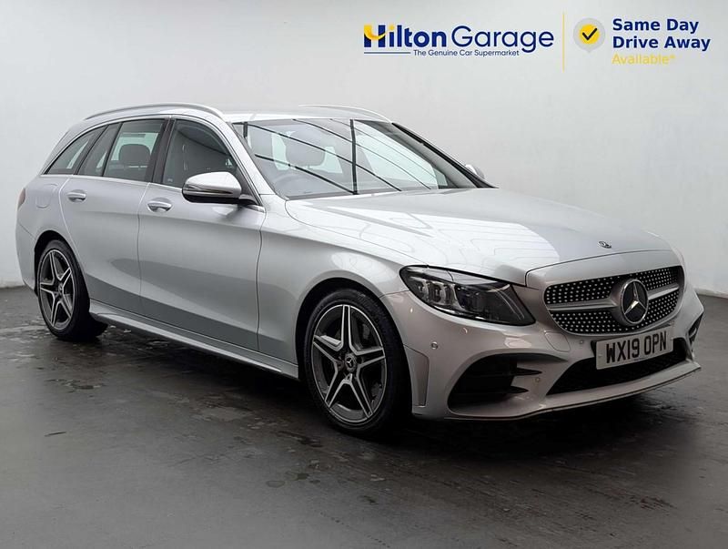 Used Mercedes C220 AMG line 194 HP (142 kW) 2019 Silver Estate