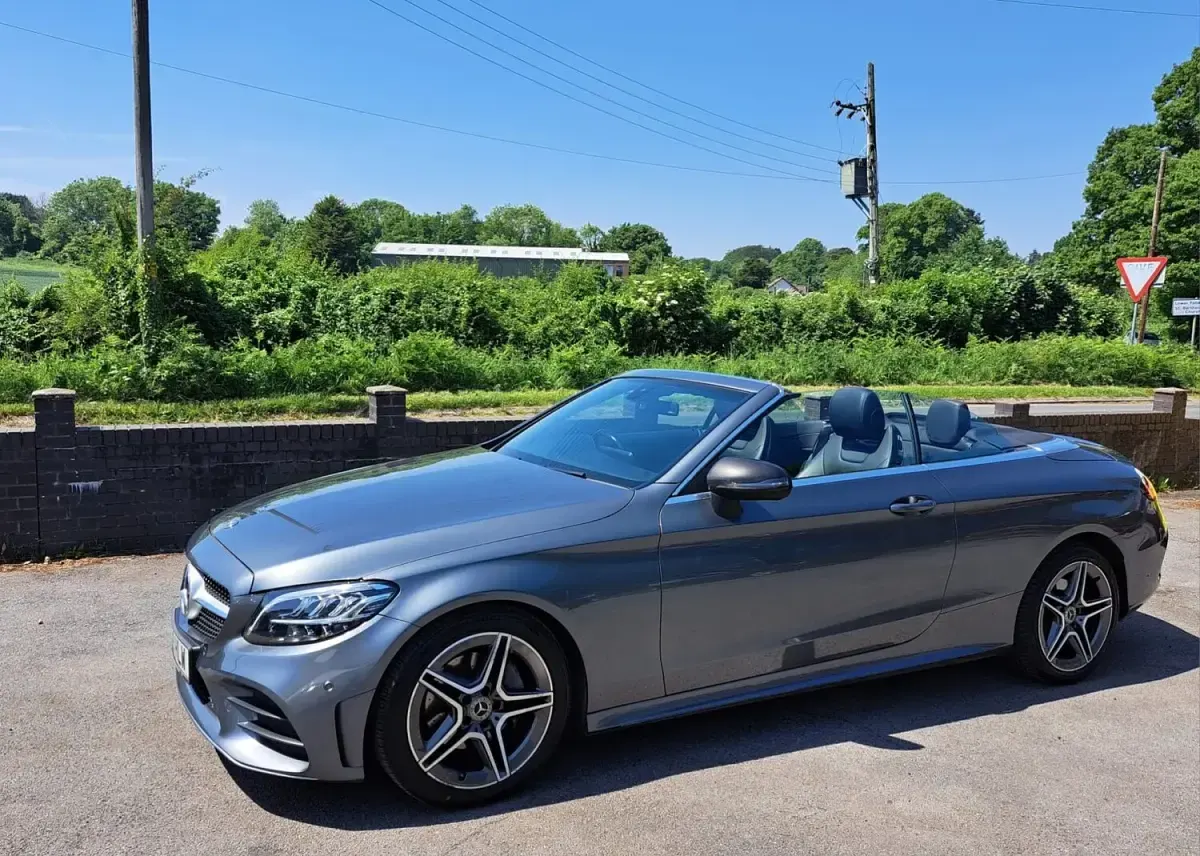 Used Mercedes C220 AMG line 194 HP (142 kW) 2019 Grey Cabriolet
