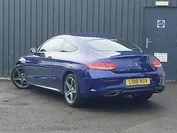 Used Mercedes C220 AMG line 170 HP (125 kW) 2018 Blue Coupe