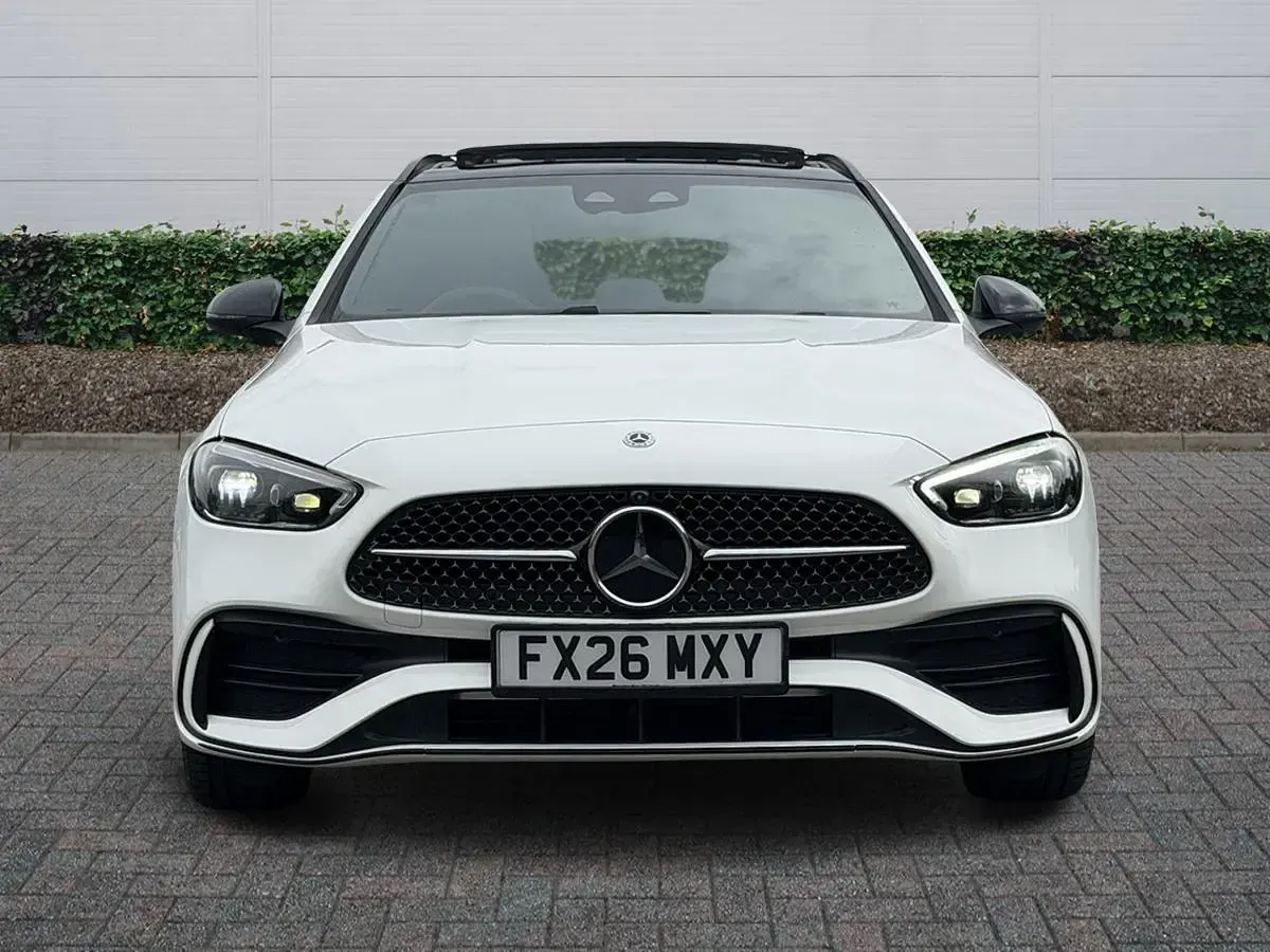 Used Mercedes C300e AMG Line Premium Plus 2026 Solid colour polar white Estate
