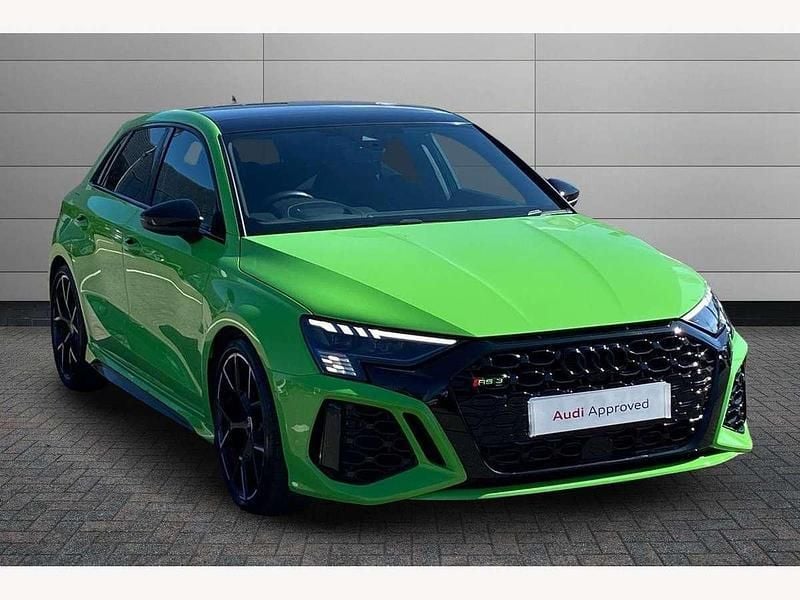 Kyalami green Used 2022 Audi RS3 Comfort Hatchback | £53,795 (A bit pricey) - Image 1/4