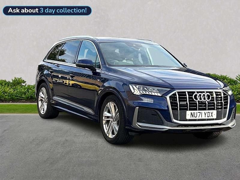 Blue Used 2022 Audi Q7 S-Line SUV | £36,802 (Super price) - Image 1/4