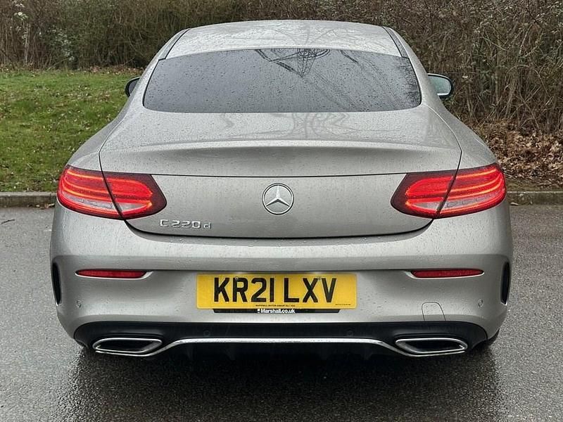 Used Mercedes C220 AMG line 194 HP (142 kW) 2021 Silver Coupe