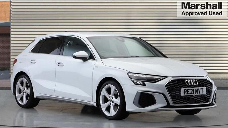 White Used 2021 Audi A3 S-Line Hatchback | £17,199 (Fair price) - Image 1/4