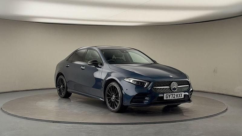 Used Mercedes A250 AMG line 218 HP (160 kW) 2022 Denim blue Sedan
