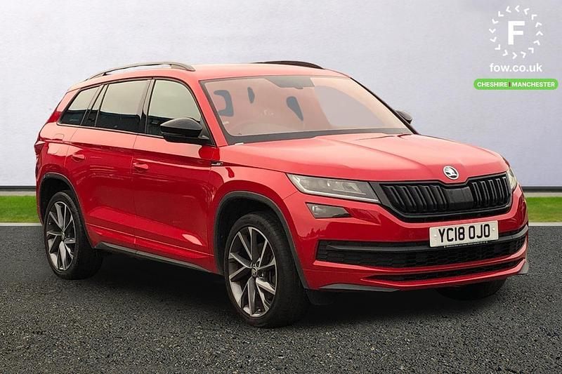 Red Used 2018 Skoda Kodiaq SportLine SUV | £21,399 (Fair price) - Image 1/4