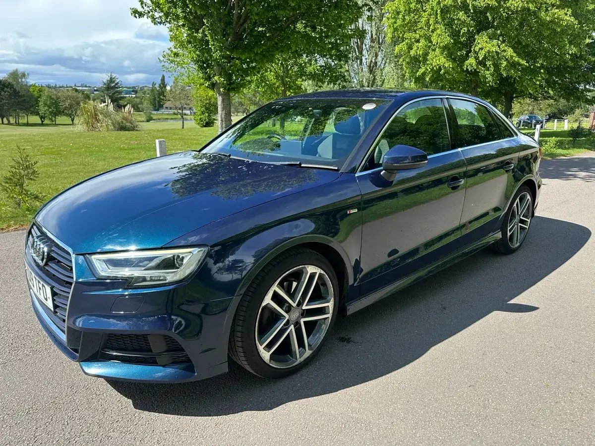 Used Audi A3 S-Line 116 HP (85 kW) 2019 Blue Sedan