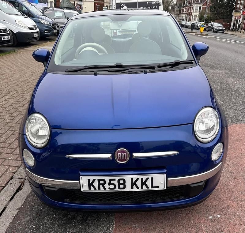 Used Fiat 500 Lounge 69 HP (50 kW) 2009 Blue Cabriolet