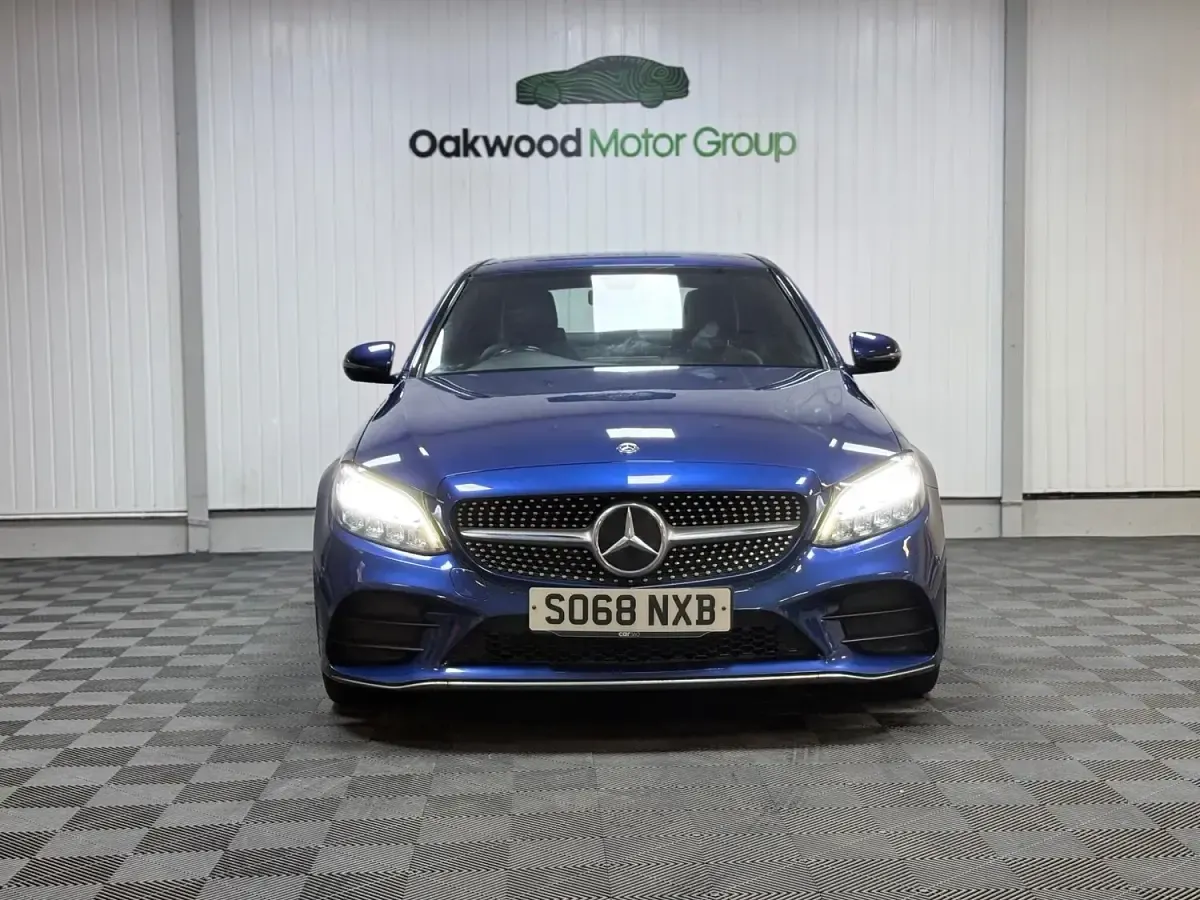 Used Mercedes C220 AMG line 194 HP (142 kW) 2019 Blue Sedan