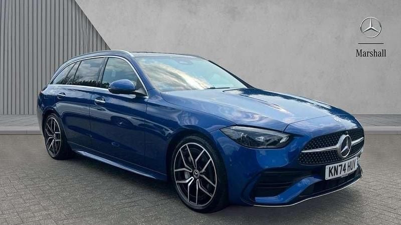 Spectral blue metallic Used 2024 Mercedes C300 AMG Line Premium Plus Estate | £40,780 (Expensive) - Image 1/4