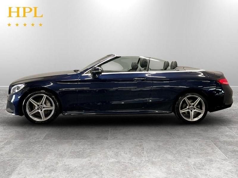 Used Mercedes C220 AMG line 170 HP (125 kW) 2019 Blue Cabriolet