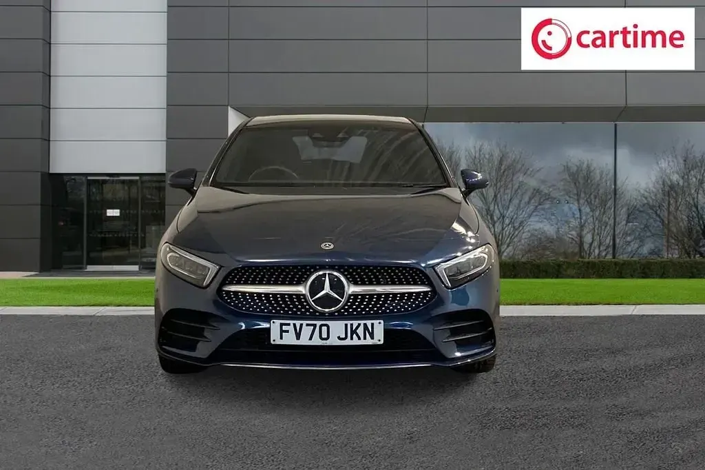 Begagnad Mercedes A250 AMG Line Premium Plus 2020 Blå Halvkombi