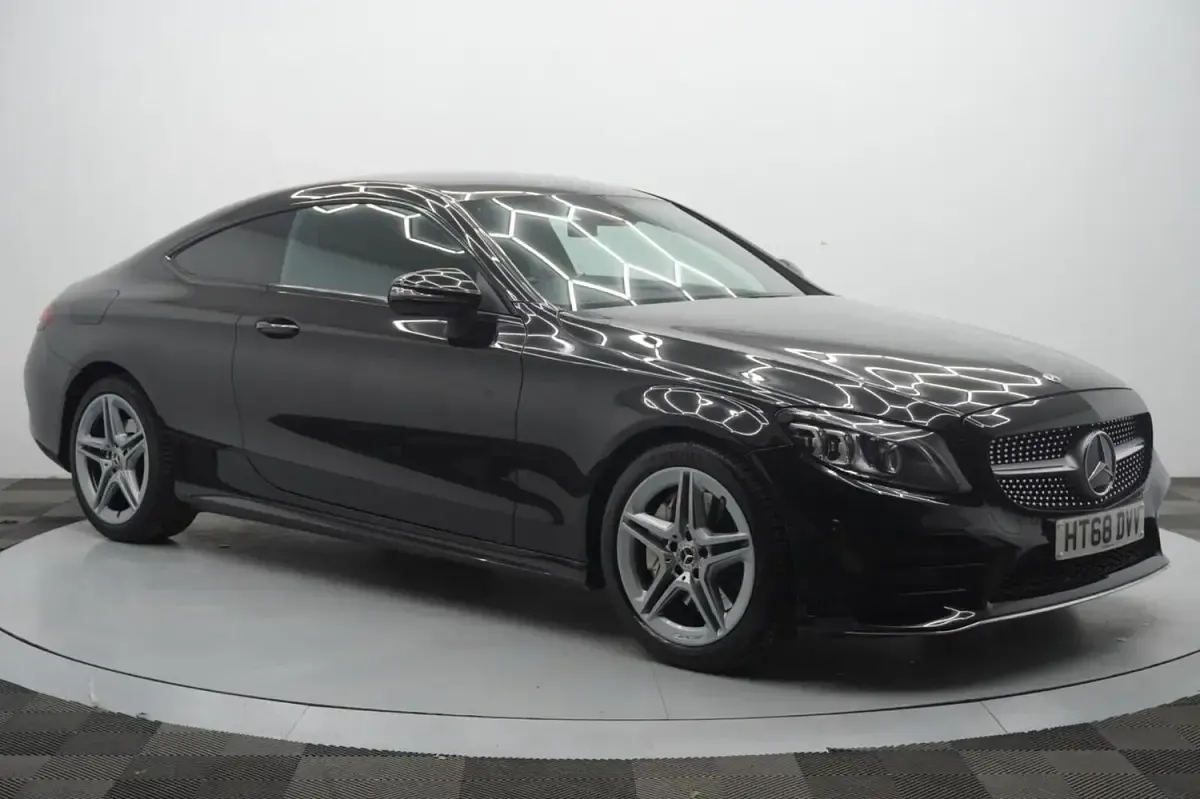Used Mercedes C300 AMG line 258 HP (189 kW) 2019 Black Coupe