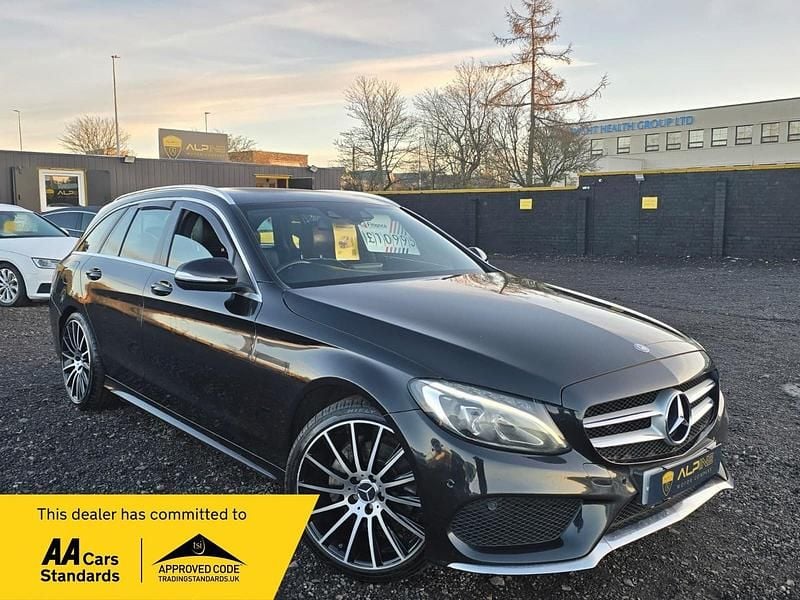 Black Used 2015 Mercedes C220 AMG line Estate | £10,995 (Fair price) - Image 1/4