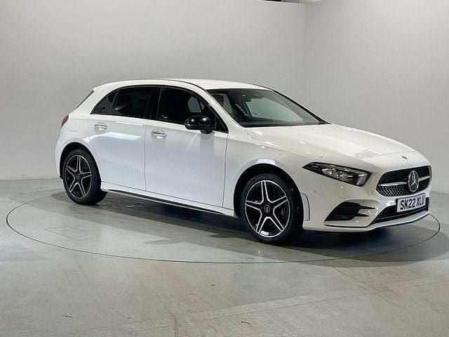 Used Mercedes A250 AMG line 218 HP (160 kW) 2022 White Hatchback