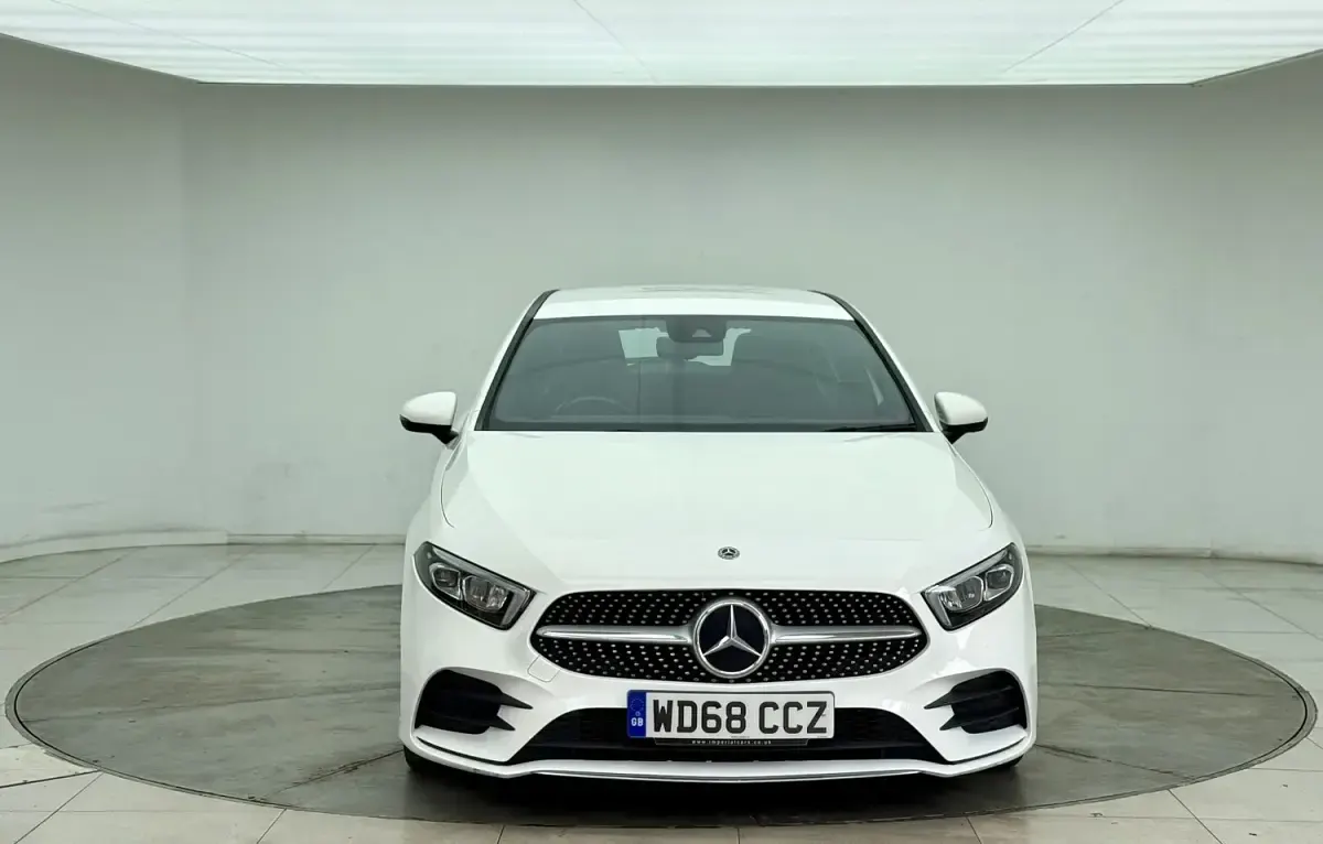 Used Mercedes A250 AMG line 224 HP (164 kW) 2019 White Hatchback
