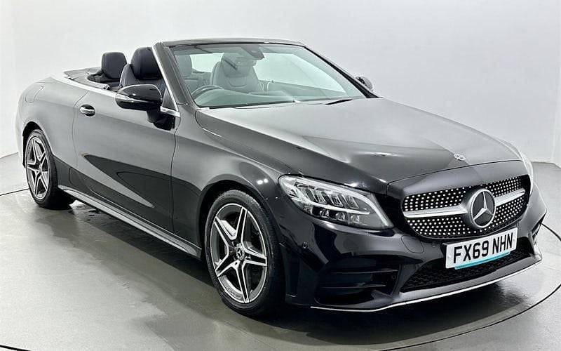 Used Mercedes C300 AMG line 258 HP (189 kW) 2019 Black Cabriolet