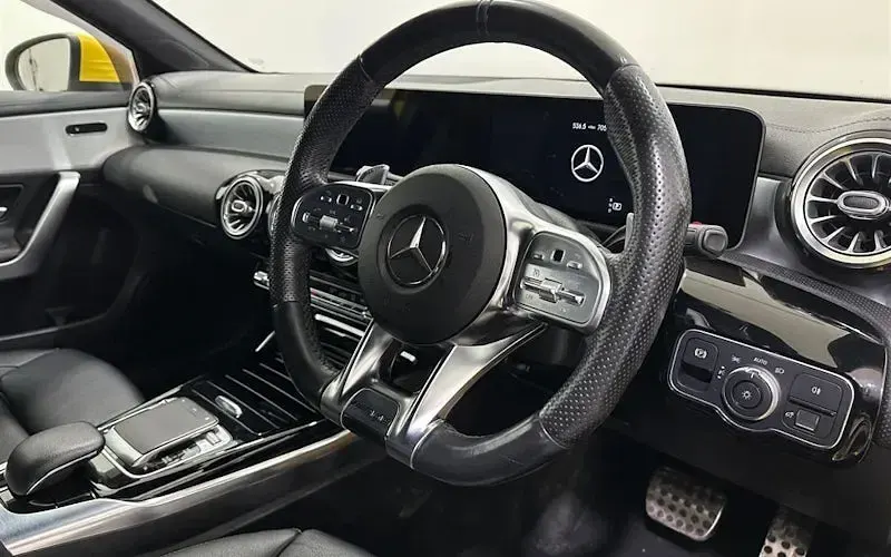 Used Mercedes A35 AMG Premium 306 HP (225 kW) 2019 Yellow Hatchback