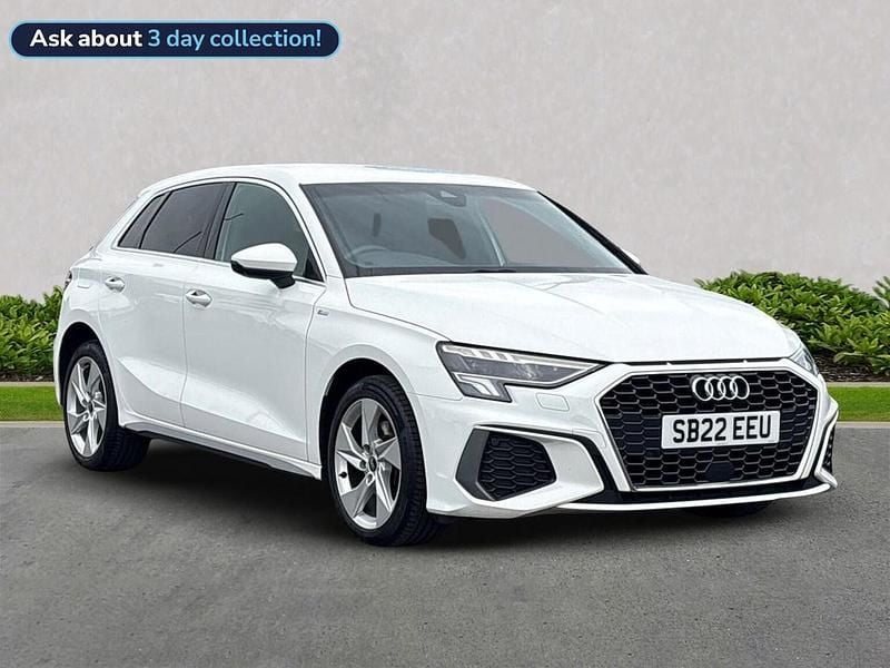White Used 2022 Audi A3 e-tron S-Line Hatchback | £18,658 (Good price) - Image 1/4