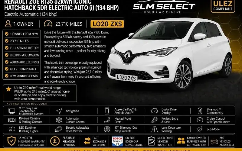Used Renault Zoe Iconic 100 kW (136 HP) 2021 Hatchback
