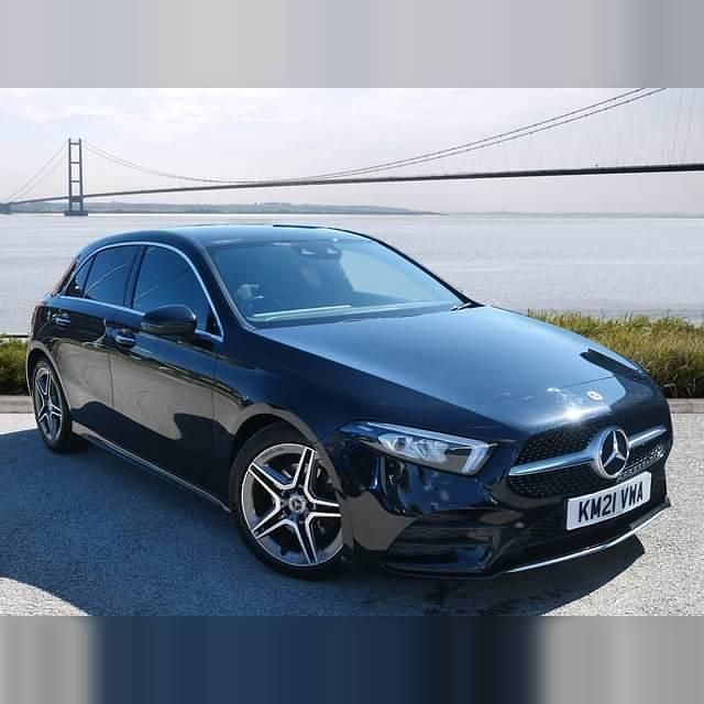 Cosmos black metallic Used 2021 Mercedes A200 AMG Line Premium Hatchback | £17,990 (Fair price) - Image 1/4