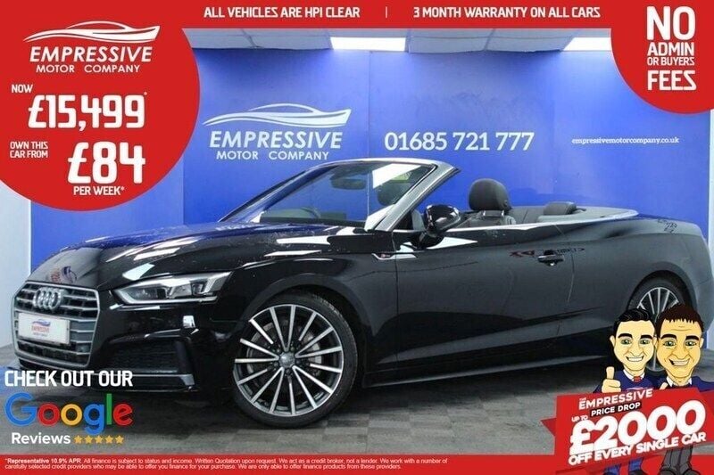 Black Used 2019 Audi A5 Cabriolet S-Line Cabriolet | £15,999 (Fair price) - Image 1/4