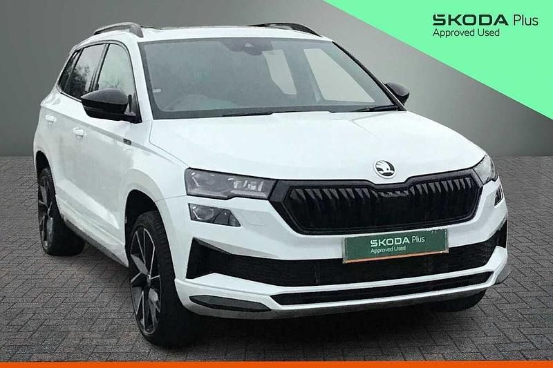 Used Skoda Karoq SportLine 110 HP (80 kW) 2023 Moon white metallic SUV