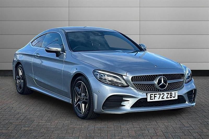 High tech silver Used 2022 Mercedes C200 AMG line Coupe | £26,250 (Expensive) - Image 1/4