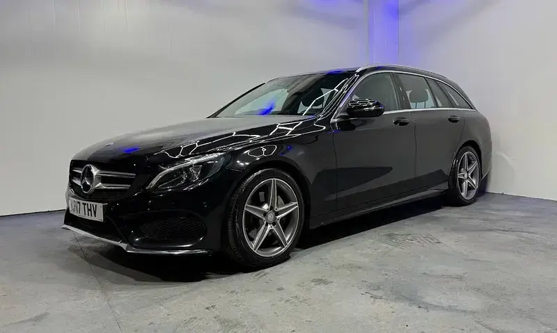 Used Mercedes C220 AMG line 170 HP (125 kW) 2017 Black Estate