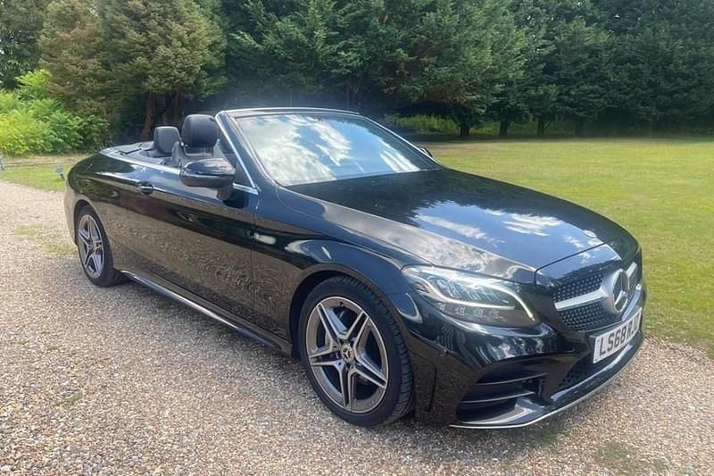 Used Mercedes C200 AMG line 198 HP (145 kW) 2018 Black Cabriolet