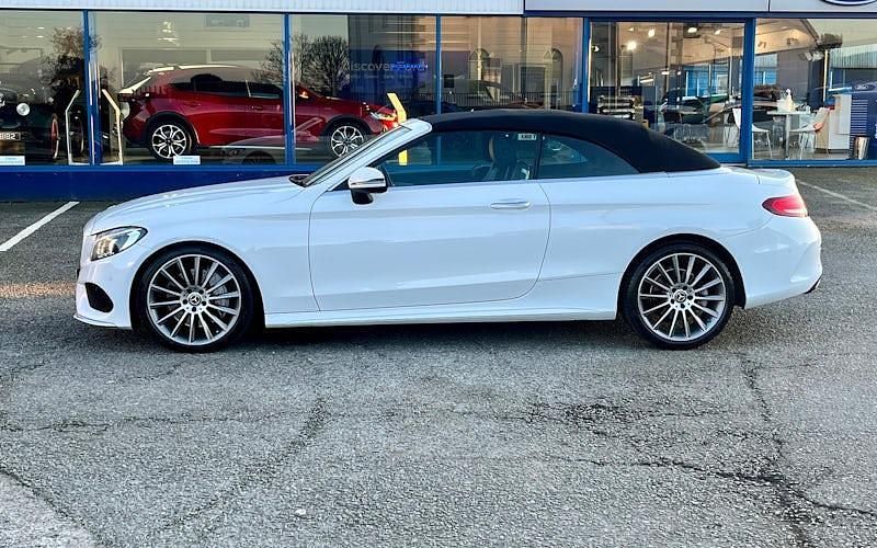 Used Mercedes C250 AMG line 204 HP (150 kW) 2018 White Cabriolet