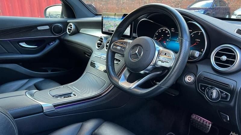 Used Mercedes GLC220 AMG Line Premium 194 HP (142 kW) 2019 Selenite grey metallic Coupe