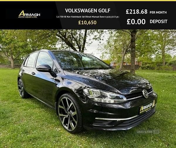 Black Used 2018 VW Golf VII SE Hatchback | £11,395 (A bit pricey) - Image 1/4