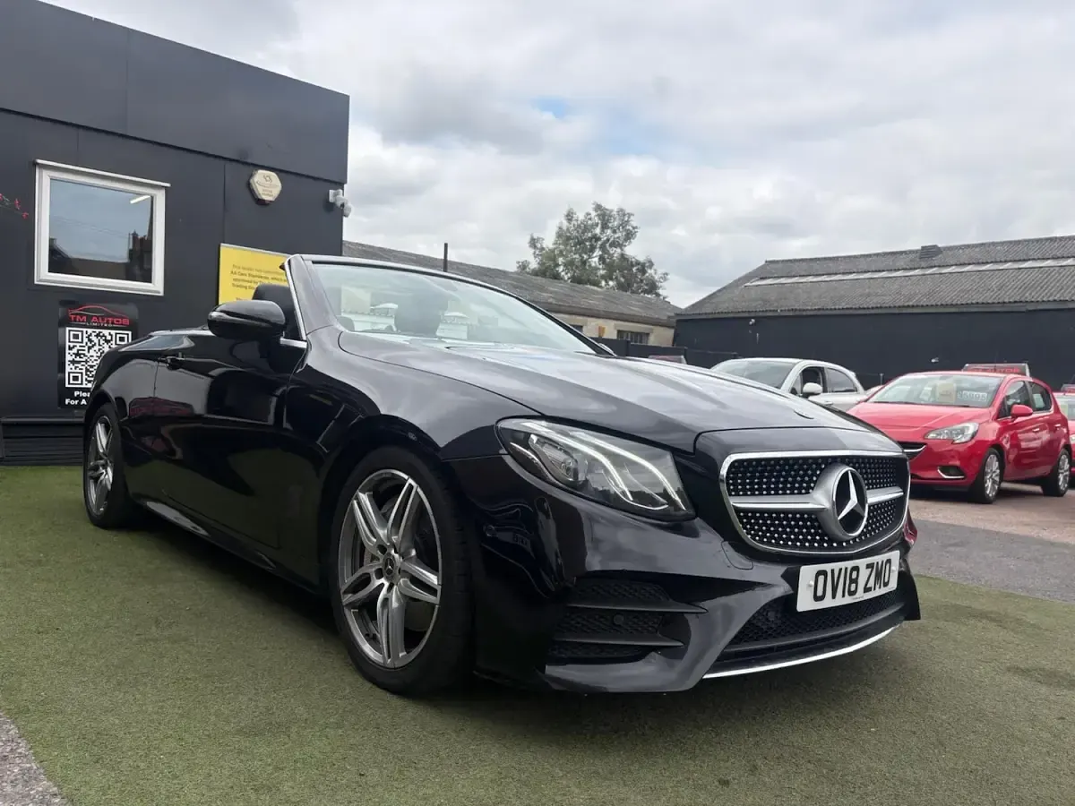 Used Mercedes E300 AMG line 245 HP (180 kW) 2018 Black Cabriolet