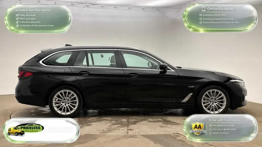 Used BMW 530e Exclusive 287 HP (211 kW) 2021 Black Estate