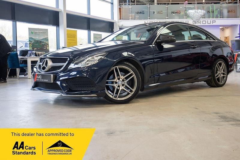 Used Mercedes E250 AMG line 204 HP (150 kW) 2014 Blue Coupe