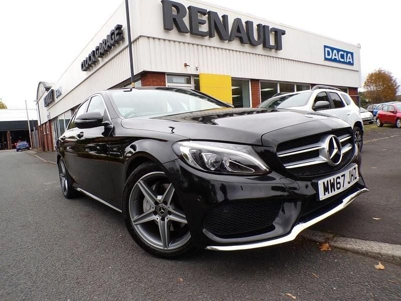 Black Used 2017 Mercedes C200 AMG line Sedan | £15,495 (Fair price) - Image 1/4
