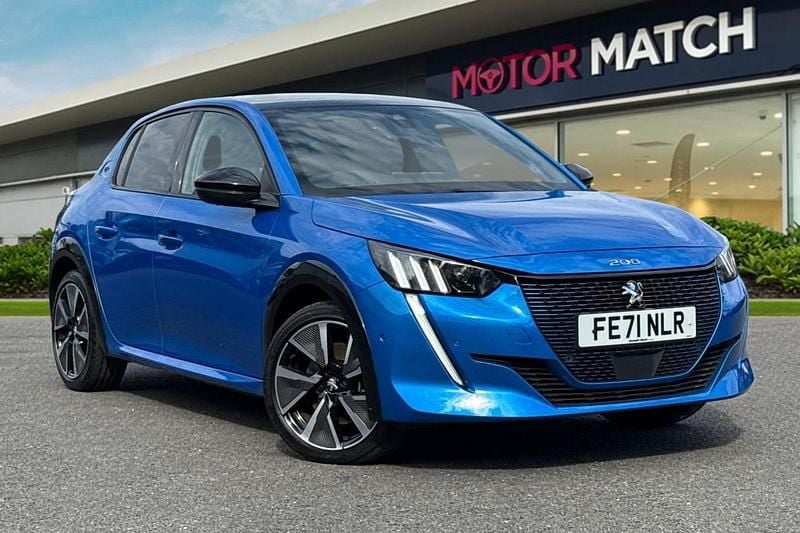 Blue Used 2021 Peugeot e-208 Premium Hatchback | £12,740 (Fair price) - Image 1/4