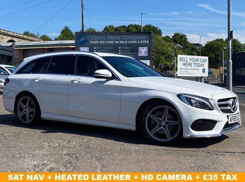 White Used 2015 Mercedes C220 AMG line Estate | £7,695 (Expensive) - Image 1/4