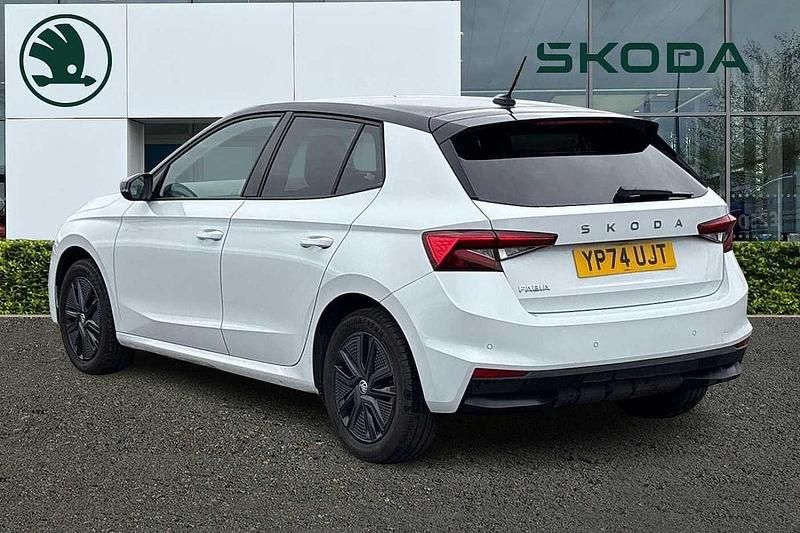 Used Skoda Fabia Design Edition 85 HP (62 kW) 2025 Moon white metallic black magic pearl effect Hatchback