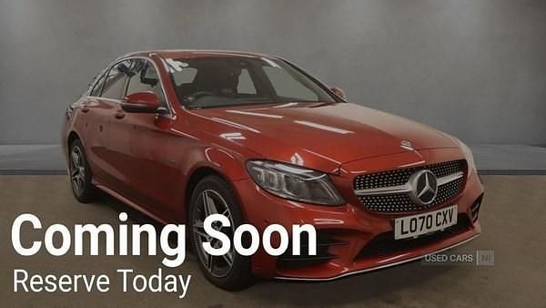 Red Used 2021 Mercedes C300e AMG line Sedan | £24,890 (Fair price) - Image 1/4