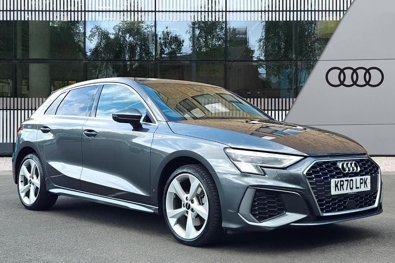 Grey Used 2020 Audi A3 Sportback e-tron S-Line Sedan | £20,990 (A bit pricey) - Image 1/4