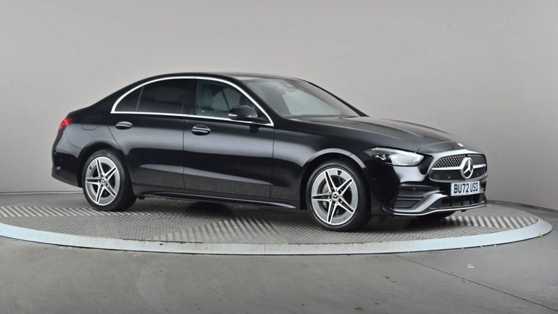 Black Used 2022 Mercedes C300e AMG line Sedan | £27,698 (Fair price) - Image 1/4