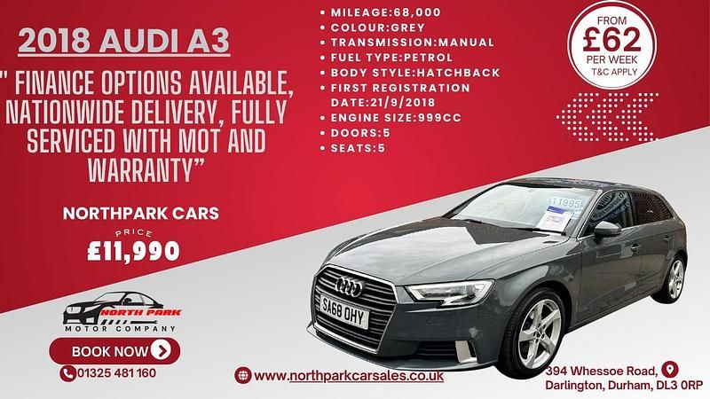 Used Audi A3 Sport 2018 Grey Hatchback