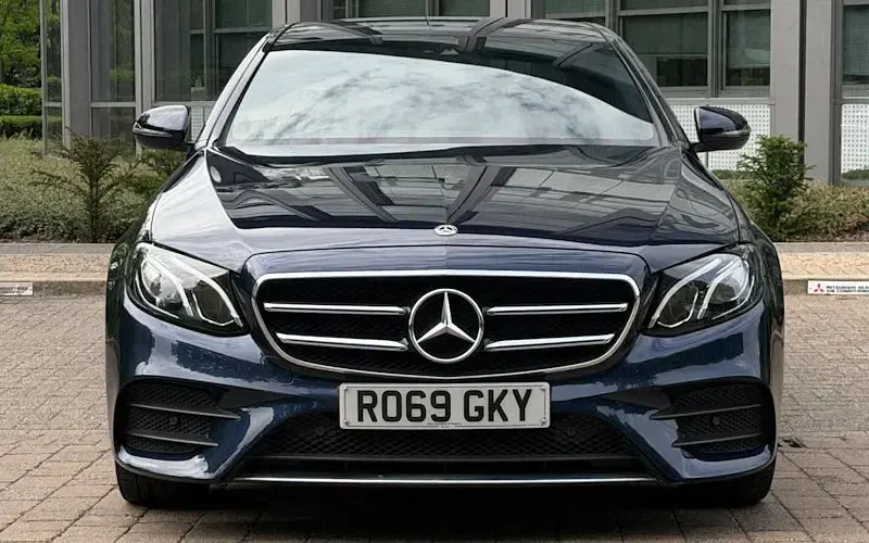 Used Mercedes E220 AMG line 194 HP (142 kW) 2019 Blue Sedan