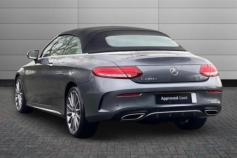 Used Mercedes C220 AMG Line Premium Plus 170 HP (125 kW) 2018 Selenite grey Cabriolet