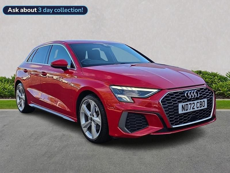 Red Used 2022 Audi A3 S-Line Hatchback | £23,178 (Fair price) - Image 1/4
