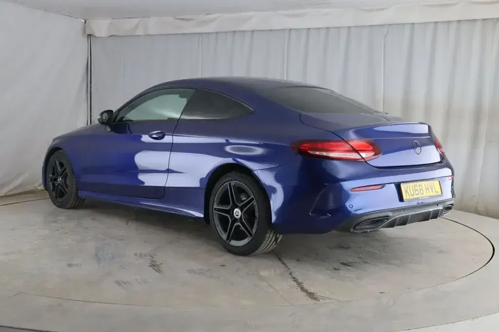Used Mercedes C220 AMG line 194 HP (142 kW) 2018 Blue Coupe