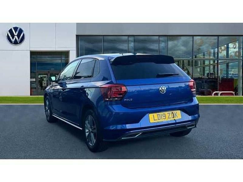 Used VW Polo R-line 115 HP (84 kW) 2019 Reef blue metallic Hatchback